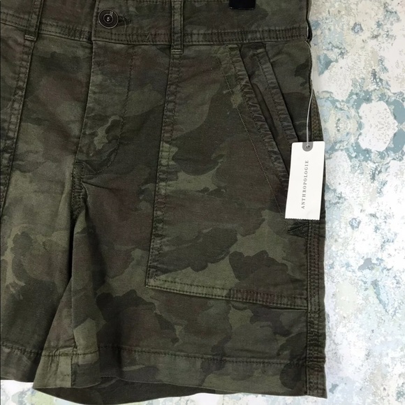 Anthropologie the wanderer Green Camo Shorts 26 - Picture 4 of 6